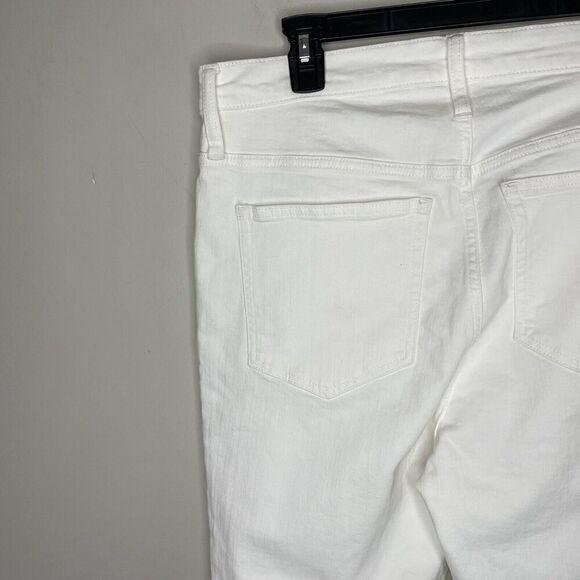 J.CREW Jeans Women 32 Demi Boot Crop NEW 9" Rise White Raw Hem Stretch BQ301 - Picture 8 of 15